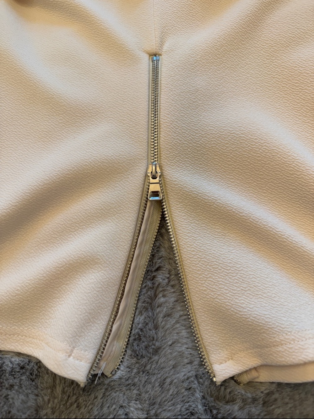 Cream Strapless Tube Shirt with Side Zip on both sides - Picture 9 of 9